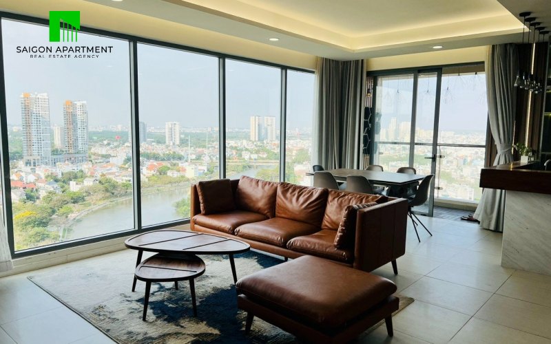 Stunning river view Diamond Island 3 bedroom apartment for rent in District 2 HCMC