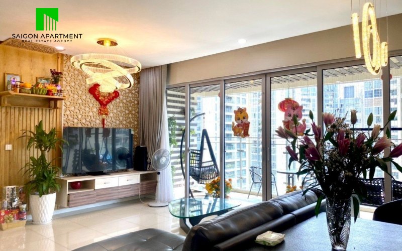 Nice pool view Estella Heights 3 bedroom apartment for rent in HCMC