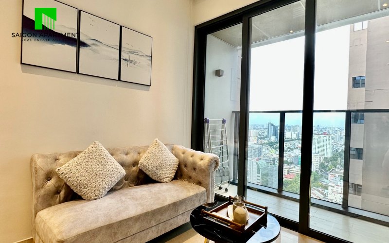 Cosy modern The Marq District 1 2 bedroom apartment for rent on Nguyen Dinh Chieu St