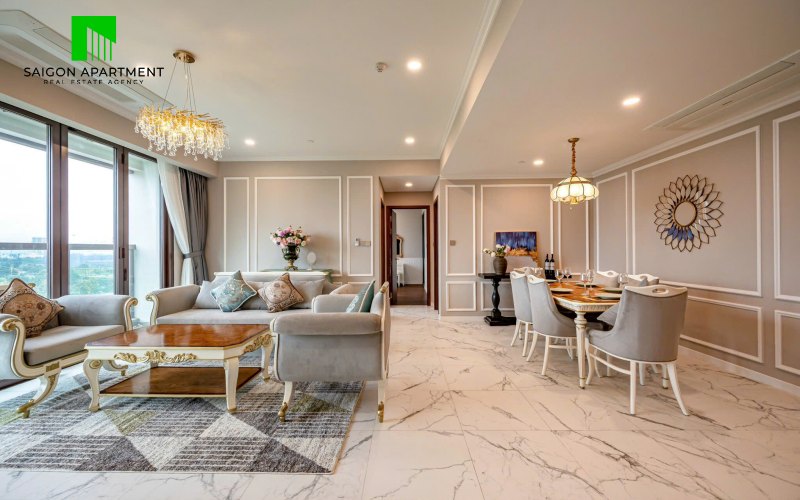 Luxurious decor 3 bedroom Metropole Thu Thiem apartment for rent in District 2