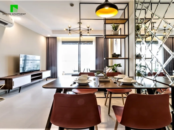 Nice decoration 3BR The Goldview apartment for rent in District 4