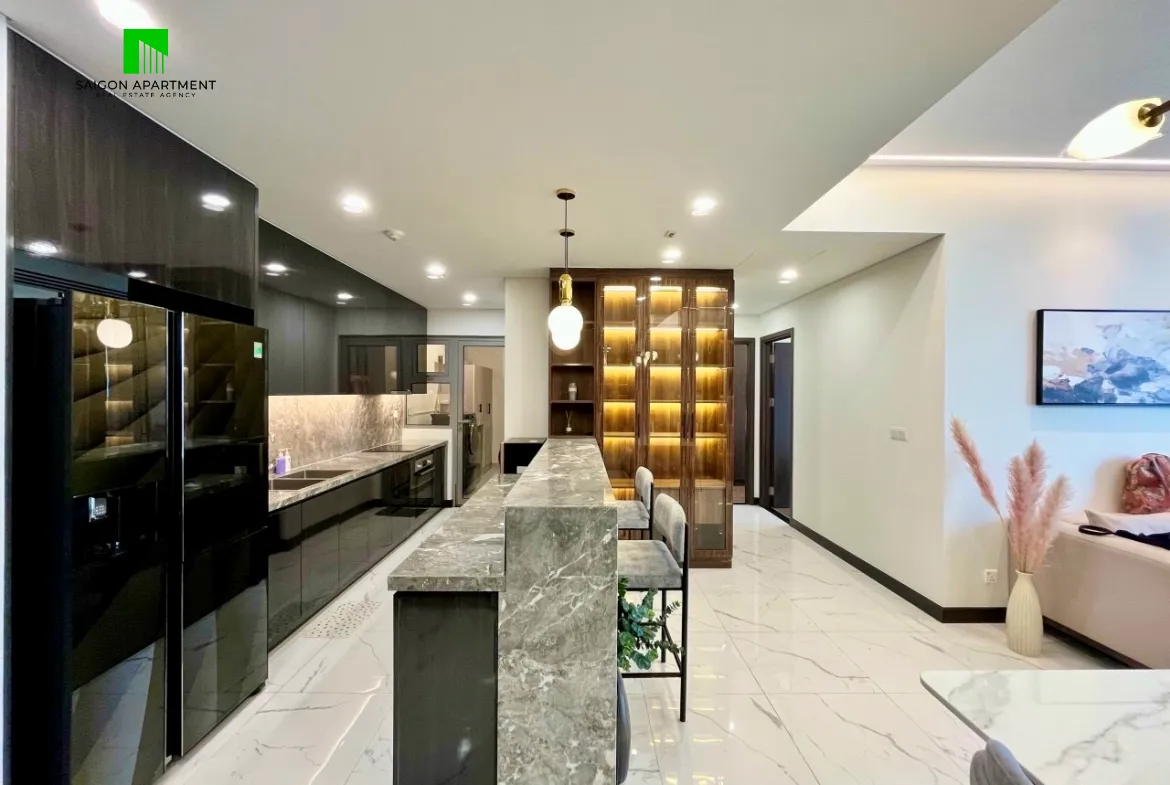 High floor luxury 2-bedroom Empire City for rent District 2