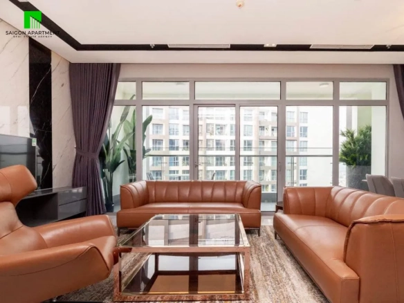 Spacious modern Vinhomes Central Park penthouse for rent in Binh Thanh