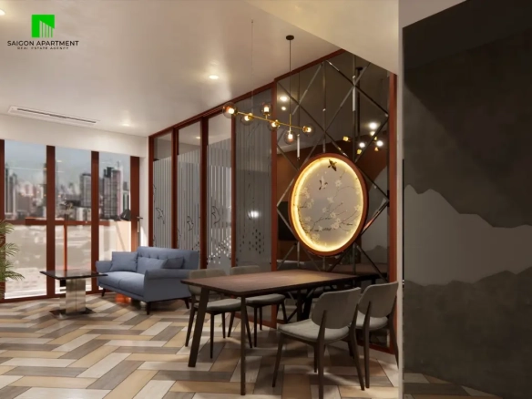 Indochine style 1-bedroom apartment for rent in The Metropole Thu Thiem District 2