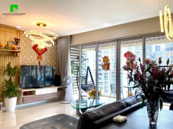 Nice pool view spacious Estella Heights 3 bedroom apartment for rent in HCMC