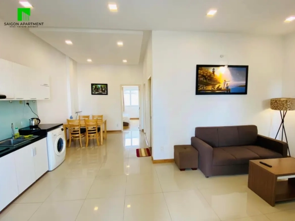 Spacious balcony serviced 2 bedroom apartment for rent in Thao Dien