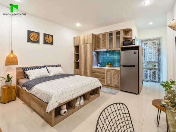 Nice semi-classical style studio apartment for rent in District 3 HCMC