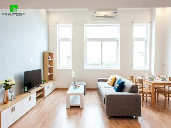 Modern serviced duplex apartment for rent in Khanh Hoi Ward