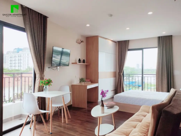 Double balcony serviced apartment for rent in Binh Trung Ward HCMC