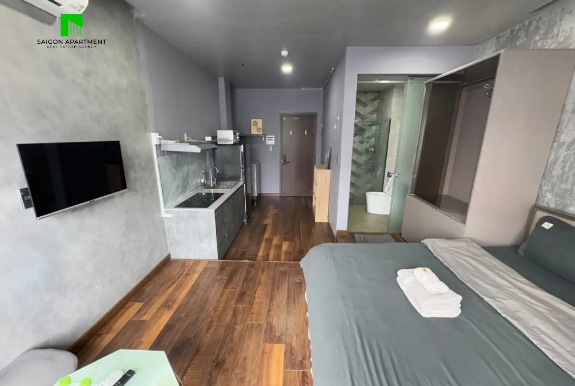 Industrial style studio apartment for rent in An Khanh Ward HCMC