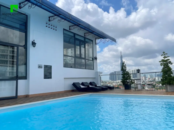 Western style An Khanh Ward 2 bedroom serviced apartment for rent