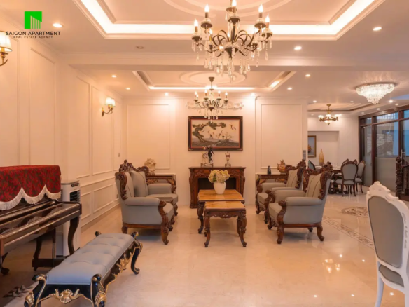 Neoclassical 7-bedroom villa for rent in Thao Dien HCMC